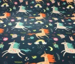 Black Children's Fabric with Unicorn Horse Pattern - Image 4