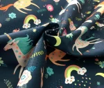 Black Children's Fabric with Unicorn Horse Pattern - Image 6