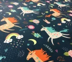 Black Children's Fabric with Unicorn Horse Pattern - Image 10