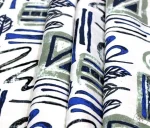 Blue and Brown Leaf Pattern Curtain Fabric - Image 6