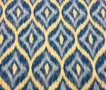Blue and Yellow Ikat Curtain and Upholstery Fabric - Image 3