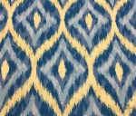Blue and Yellow Ikat Curtain and Upholstery Fabric - Image 4