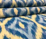 Blue and Yellow Ikat Curtain and Upholstery Fabric - Image 7