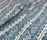 Blue Kilim Pattern Ethnic Upholstery Fabric for Armchairs - Image 3