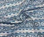 Blue Kilim Pattern Ethnic Upholstery Fabric for Armchairs - Image 4