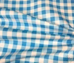 Blue Plaid Patterned Sofa and Curtain Fabric - Image 3