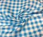 Blue Plaid Patterned Sofa and Curtain Fabric