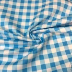 Blue Plaid Patterned Sofa and Curtain Fabric
