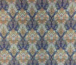 Blue Scarf Damask Patterned Microfiber Fabric