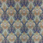 Blue Scarf Damask Patterned Microfiber Fabric