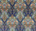 Blue Scarf Damask Patterned Microfiber Fabric - Image 4