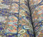 Blue Scarf Damask Patterned Microfiber Fabric - Image 6