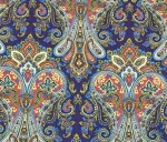 Blue Scarf Damask Patterned Microfiber Fabric - Image 7