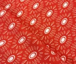 Boho Patterned Modern Red and White Upholstery Fabric - Image 3