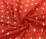 Boho Patterned Modern Red and White Upholstery Fabric - Image 4