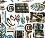 Brown Leaf Patterned Upholstery Fabric - Image 3