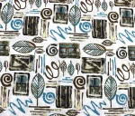 Brown Leaf Patterned Upholstery Fabric
