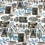 Brown Leaf Patterned Upholstery Fabric