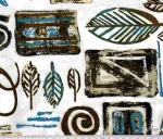 Brown Leaf Patterned Upholstery Fabric - Image 4