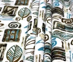 Brown Leaf Patterned Upholstery Fabric - Image 6