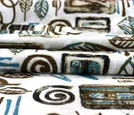 Brown Leaf Patterned Upholstery Fabric - Image 7