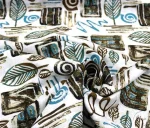 Brown Leaf Patterned Upholstery Fabric - Image 8