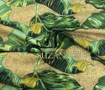 Burlap Background Tropical Leaf Pattern Upholstery Fabric - Image 3