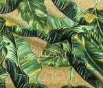 Burlap Background Tropical Leaf Pattern Upholstery Fabric - Image 4