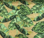 Burlap Background Tropical Leaf Pattern Upholstery Fabric - Image 5