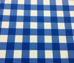 Checked Blue and White Upholstery Fabric - Image 3