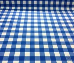 Checked Blue and White Upholstery Fabric
