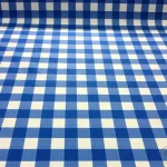 Checked Blue and White Upholstery Fabric
