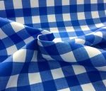 Checked Blue and White Upholstery Fabric - Image 4