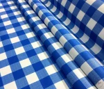 Checked Blue and White Upholstery Fabric - Image 5