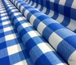 Checked Blue and White Upholstery Fabric - Image 6