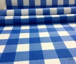 Checked Blue and White Upholstery Fabric - Image 8