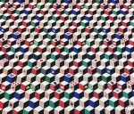 Colorful Geometric Cube Pattern Curtain Fabric - Image 7