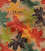 Colorful Leaf Pattern Upholstery Fabric with Burlap Design - Image 3