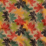 Colorful Leaf Pattern Upholstery Fabric with Burlap Design