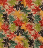 Colorful Leaf Pattern Upholstery Fabric with Burlap Design