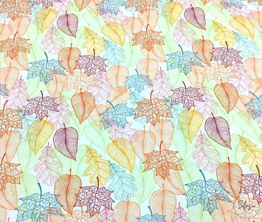 Colorful Leaf Pattern Upholstery Fabric Colorful Leaf Pattern Upholstery Fabric - Image 1