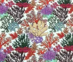 Coral Patterned Colorful Curtain Fabric