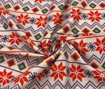 Ethnic patterned fabric decorated with winter motifs. - Image 3