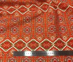 Ethnic Patterned Orange Predominantly Upholstery Fabric Model - Image 3
