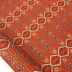 Ethnic Patterned Orange Predominantly Upholstery Fabric Model