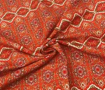 Ethnic Patterned Orange Predominantly Upholstery Fabric Model - Image 4