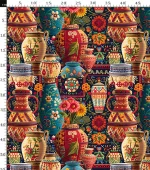 Ethnic Vase Pattern Upholstery Fabric - Image 4