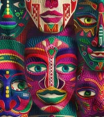 Face Mask Motif Upholstery Fabric Model - Image 4