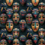 Face Masks Knitted Motif Upholstery New Fabric