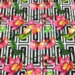 Floral Labyrinth Pattern Upholstery Fabric